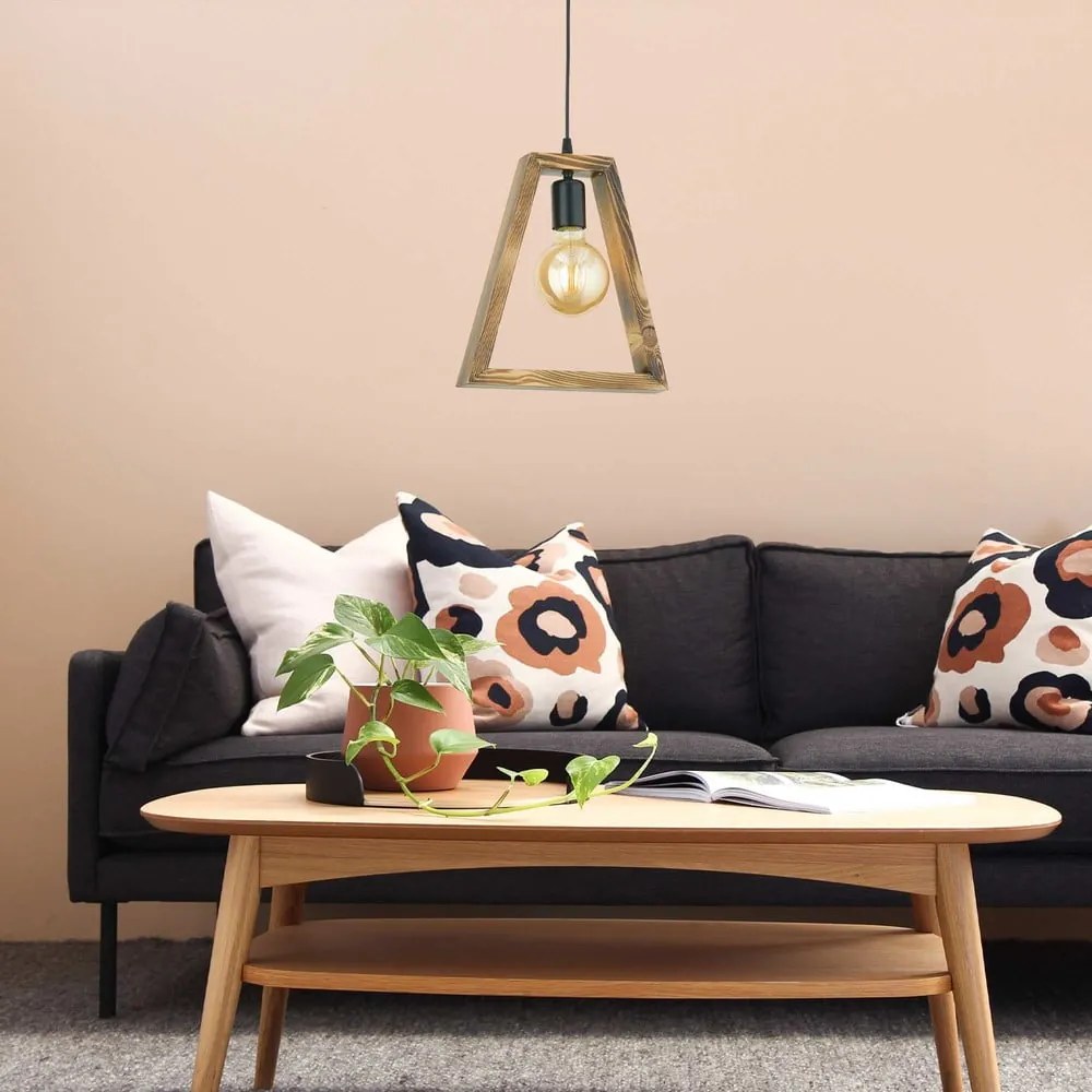 Lampa wisząca z drewna grabu Geometrik Triangle