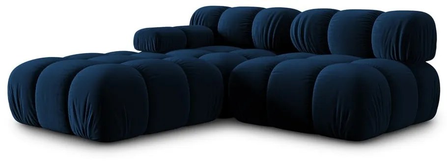 Niebieska aksamitna sofa 282 cm Bellis – Micadoni Home