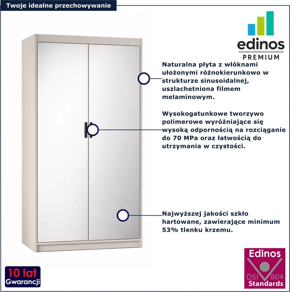 Kaszmirowa szafa do przechowywania z lustrami T8-M39