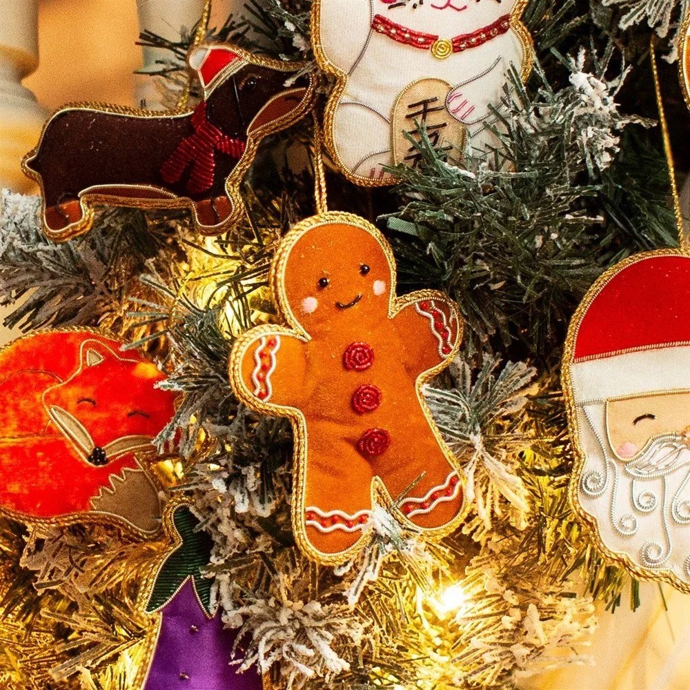 Tekstylna ozdoba świąteczna wykonana ręcznie 10 cm Gingerbread – Sass & Belle