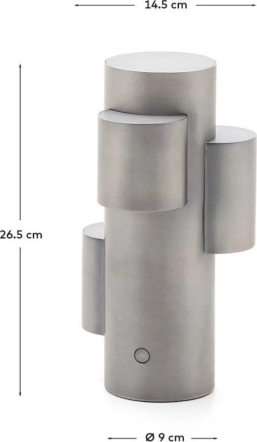 Metalowa lampa stołowa LED ze ściemniaczem w kolorze srebra (wysokość 26,5 cm) Adrina – Kave Home