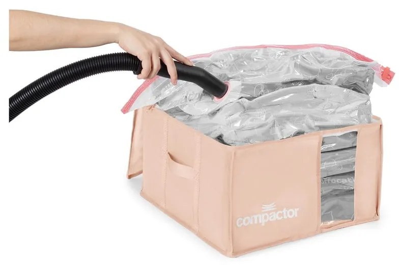 Plastikowy pojemnik próżniowy do przechowywania ubrań 42x40x25 cm Pink Edition – Compactor