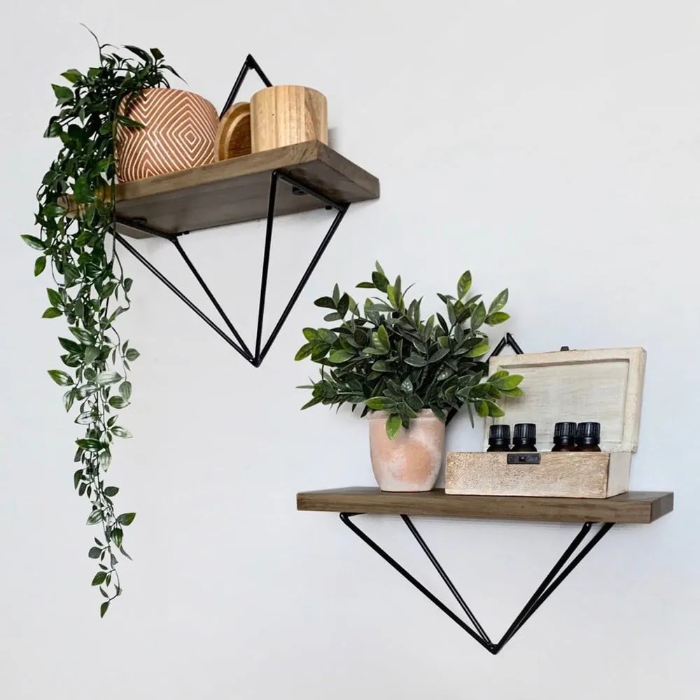Półki zestaw z litego drewna świerkowego 2 szt. 30 cm Gem – Kalune Design