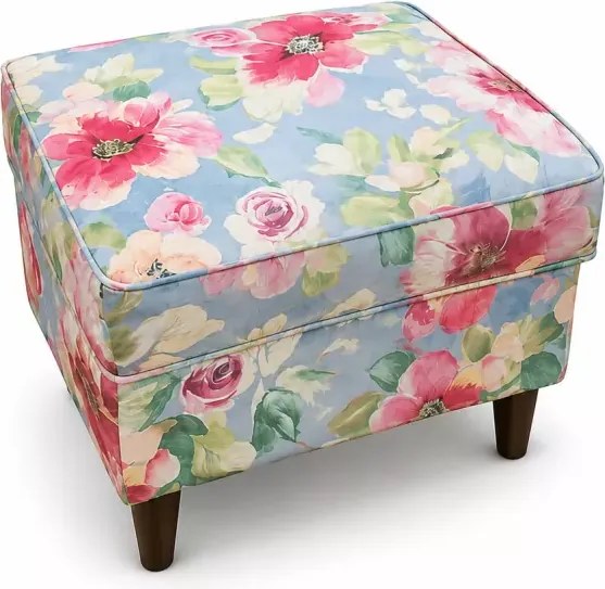 Wypoczynkowy fotel uszak z podnóżkiem Flower 2 w stylu scandi