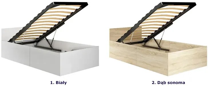 Białe pojedyncze łóżko z zagłówkiem 90x200 - Esperox 4X