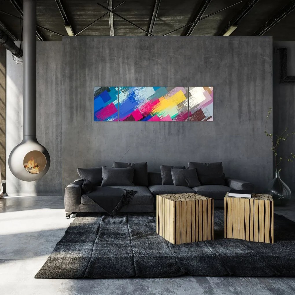 Obraz - Kolorowe pociągnięcia pędzlem (170x50 cm)