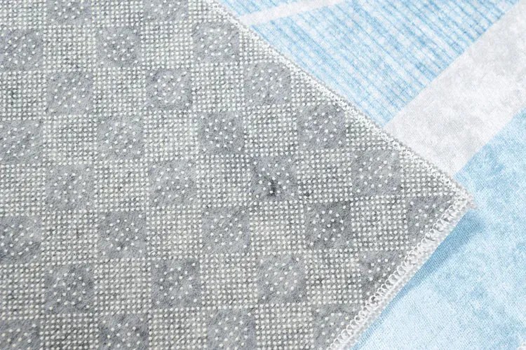 Jasnoniebieski skandynawski dywan w gwiazdki T3-W15