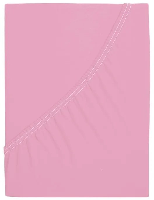PrzytulneMieszkanie.pl Prześcieradło jersey z mako bawełny LUXORA różowe 180 x 200 cm