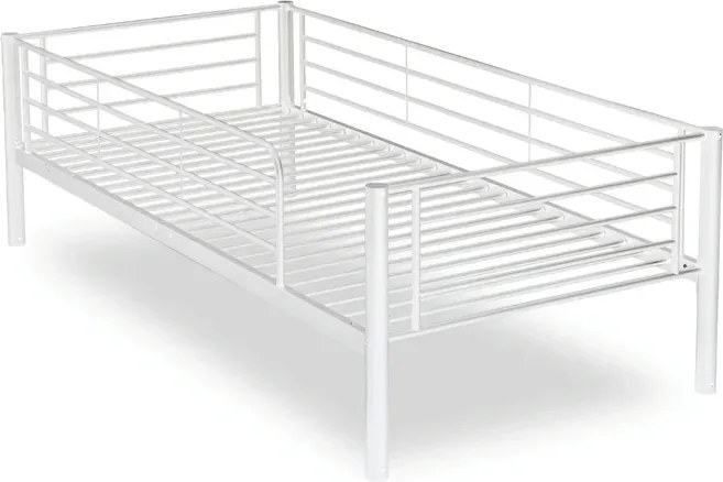 Łóżko Piętrowe Dla Dzieci 90x200 cm RODEZ Metalowe Białe Loft