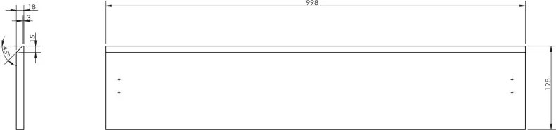 Mexen Rivel szafka łazienkowa podumywalkowa 100 cm z blatem, 2 szuflady, ryflowana , orzech - 91A20-10047-2-BFFC86