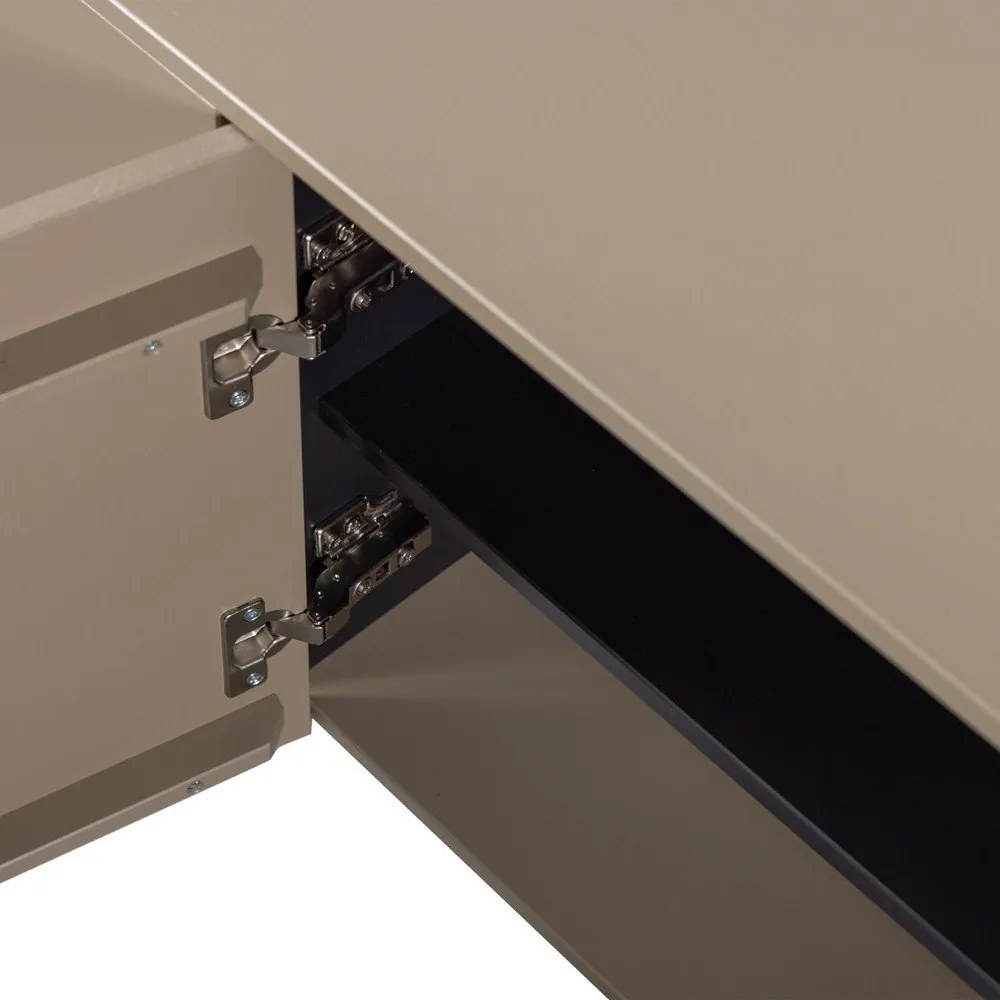 Szarobrązowa szafka pod TV z litego drewna sosnowego 154x56x44 cm Gunnar – WOOOD