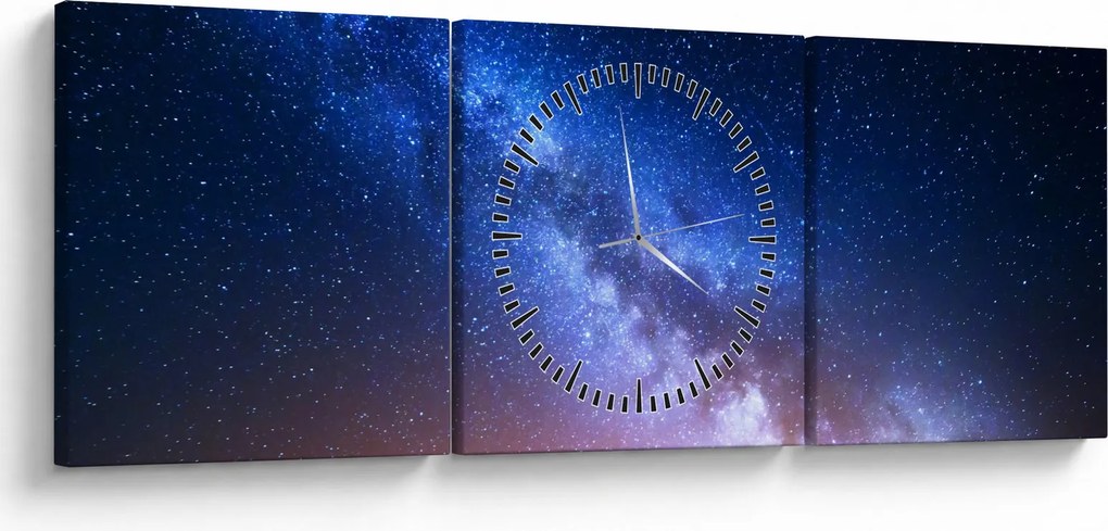 Obraz - Nocne piękno gwiazd (z zegarem) (90x30 cm)
