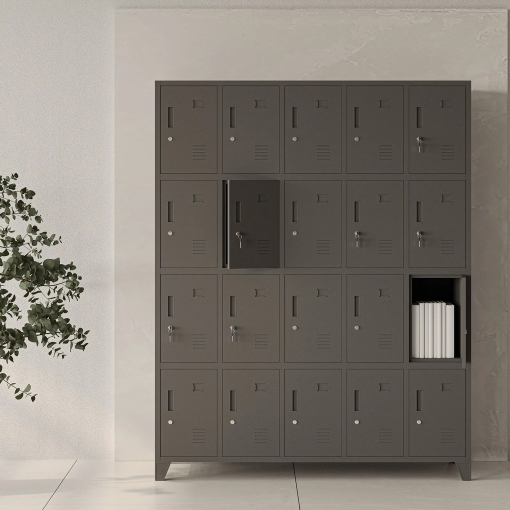 Szafa BHP 20-skrytkowa 136x45x172 cm Robert antracyt