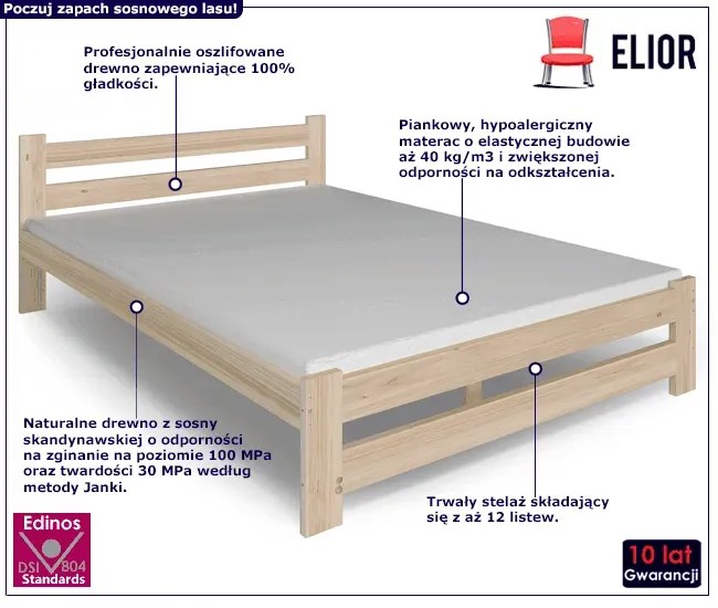 Skandynawskie Łóżko Z Materacem 120X200 G2-H77