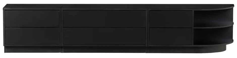Czarna modułowa szafka pod TV z litego drewna sosnowego 78x40 cm Finca – WOOOD