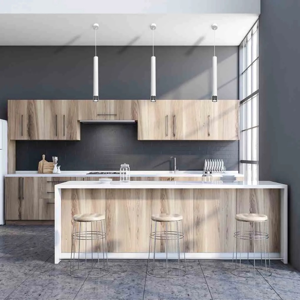 Lampa wisząca, biała, nad wyspę DANI WHITE/CHROME 1xGU10