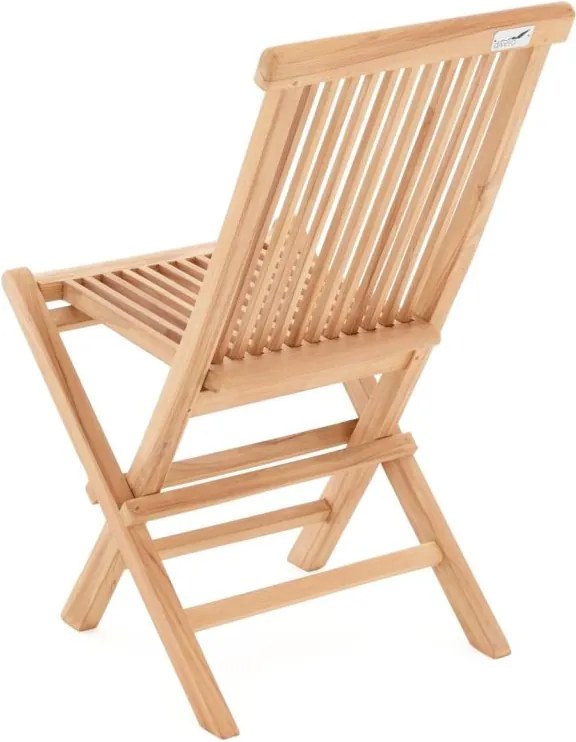 Komplet 4 x składane krzesła ogrodowe DIVERO z drewna tekowego