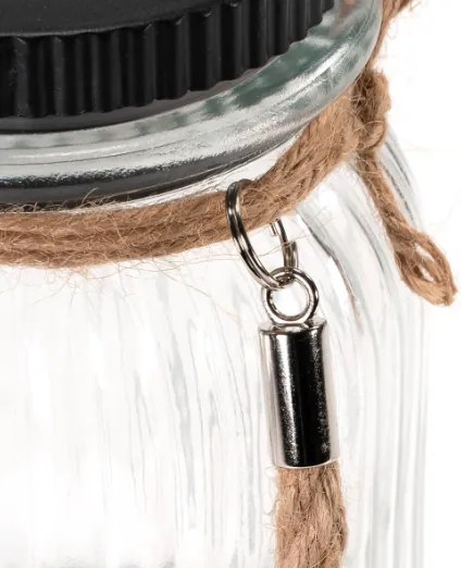 Szklana lampa solarna LED na balkon i taras, 15,5 cm