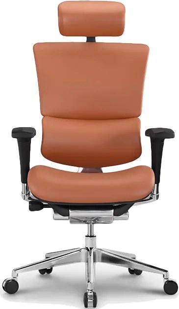 Ergonomiczny fotel biurowy skórzany ErgoFly Sail L-06, zgodny z normą BHP