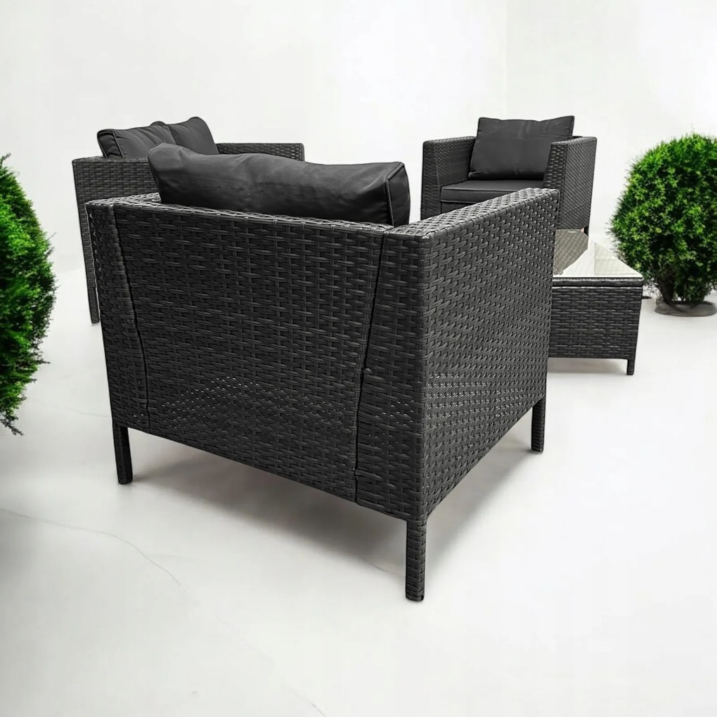 Zestaw mebli do ogrodu Breza, kolor szary, poduszki szare