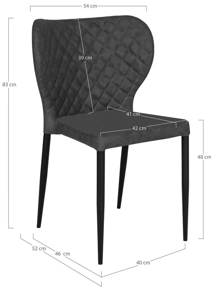 Ciemnoszare krzesła zestaw 4 szt. Pisa – House Nordic