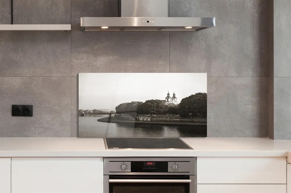 Szkło do Kuchni na Ścianę Most na Wiśle w Krakowie