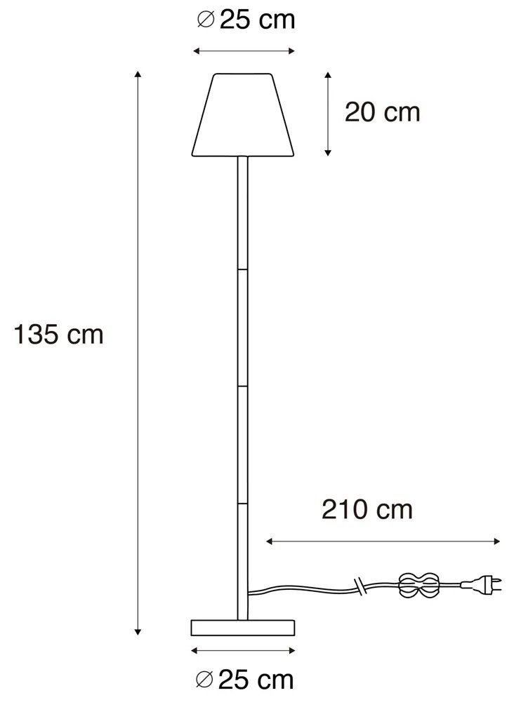 Zewnetrzna Inteligentna nowoczesna lampa podłogowa zewnętrzna z czarnym kloszem w kolorze białym, w tym Wi-Fi A60 - VirginiaDesignerski Oswietlenie zewnetrzne