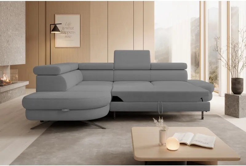 Narożnik OTIS L Lewostronny Regulowane Zagłówki wolnostojący tkanina AURORA 17 WERSAL