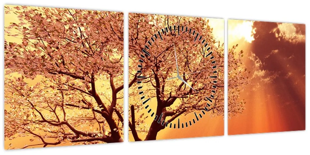 Obraz promieni Boga (z zegarem) (90x30 cm)