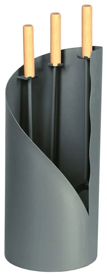 Narzędzia kominkowe 4 szt. antracyt/świerk
