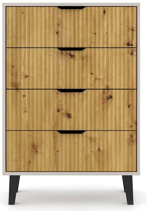 Komoda na nóżkach z 4 szufladami kaszmir + dąb artisan S9-Z31