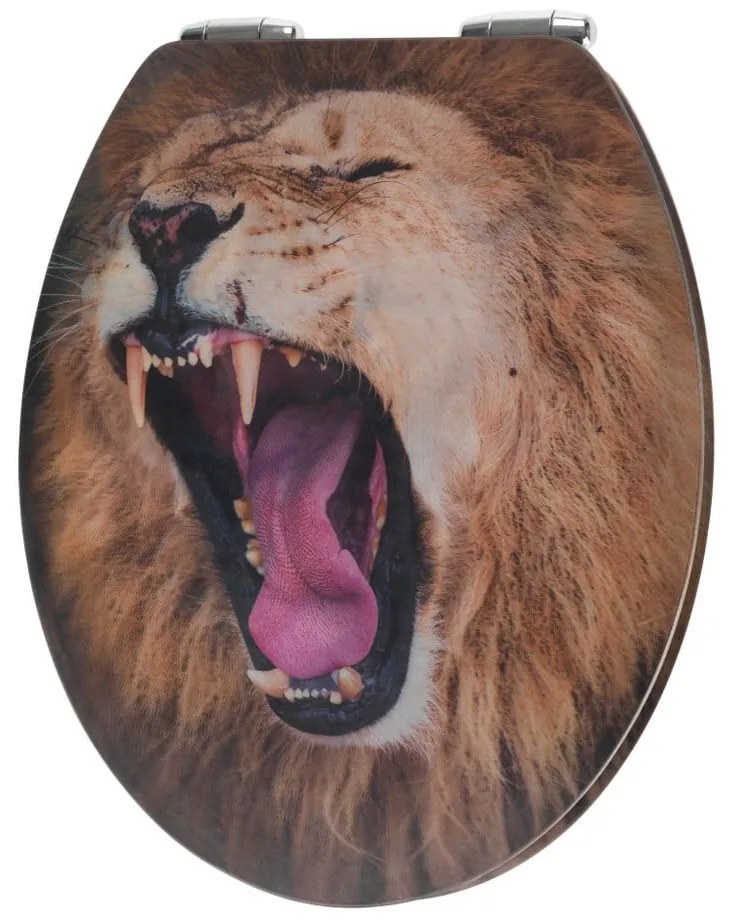 Deska sedesowa z obrazkiem 3D z łatwym domknięciem Wenko Lion, 44,5x38 cm