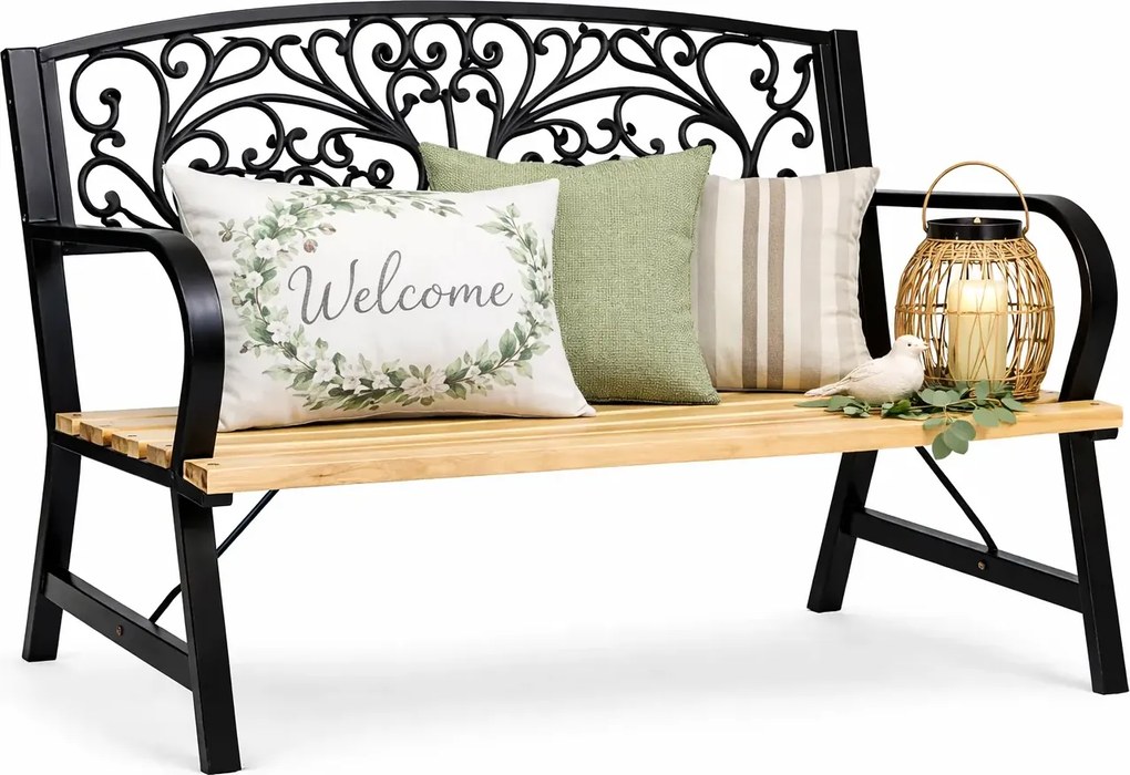 Ławka ogrodowa z oparciem i podłokietnikami S6-T87