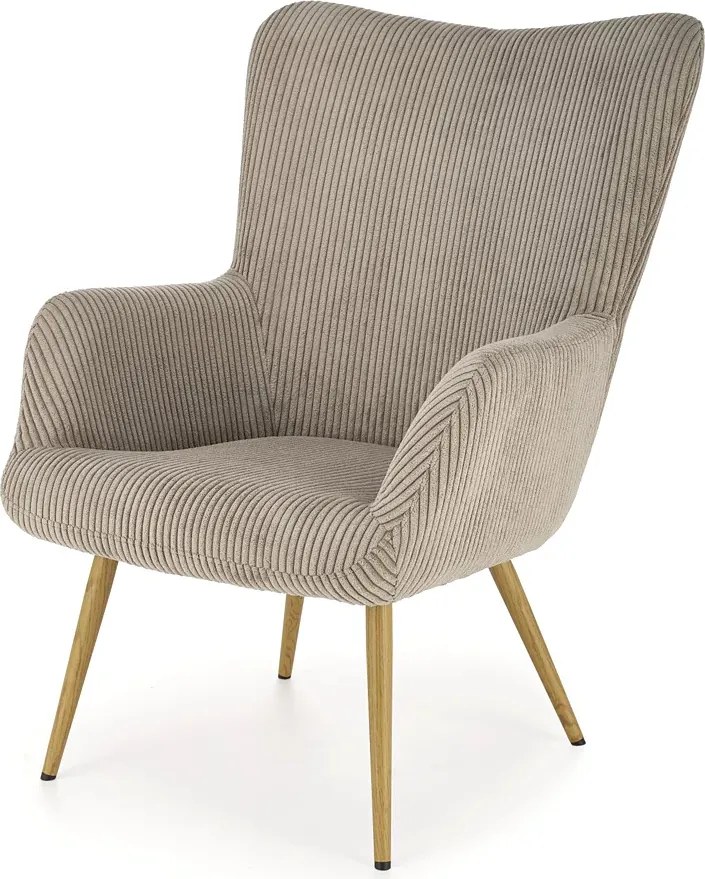 Popielaty tapicerowany fotel uszak K2-S08