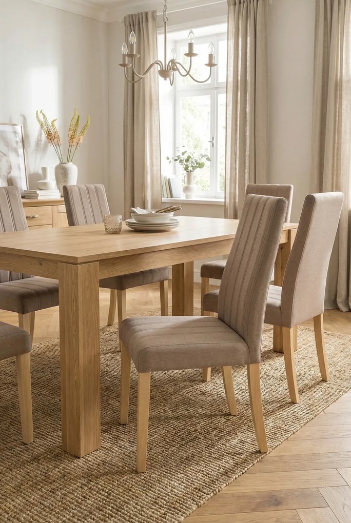 Beżowe klasyczne krzesło z weluru T9-D49