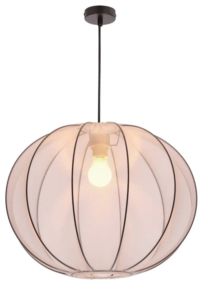 Biała lampa wisząca z tekstylnym kloszem ø 52 cm Mellow – Candellux Lighting