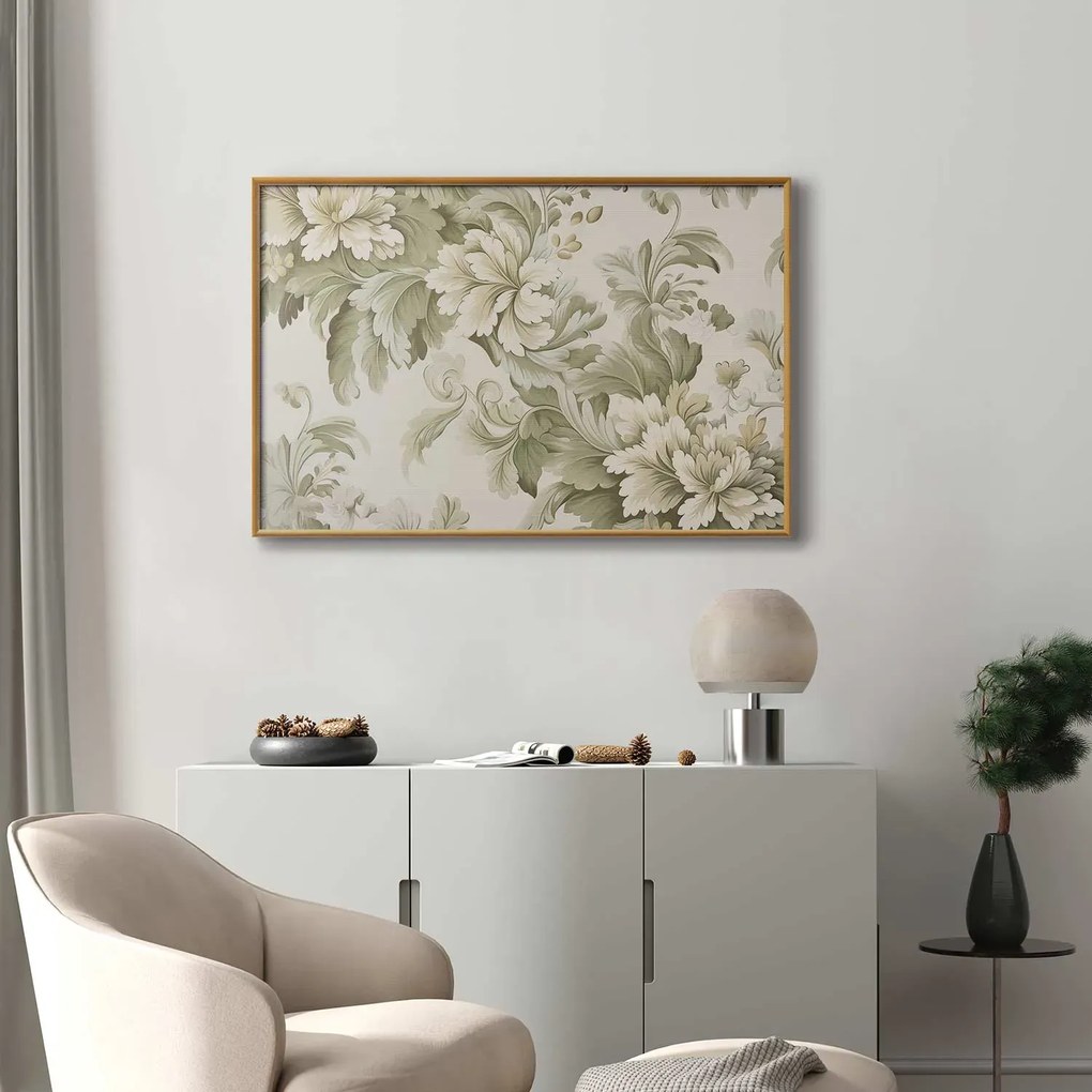 Plakat Vintage kwiaty 30x21 cm z ramą złotą bez marginesu ARTGEIST B