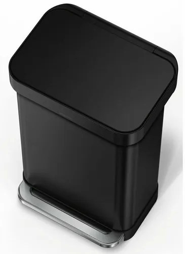 Simplehuman Prostokątny kosz na pedały z kieszeniąna worek 45 l, czarny