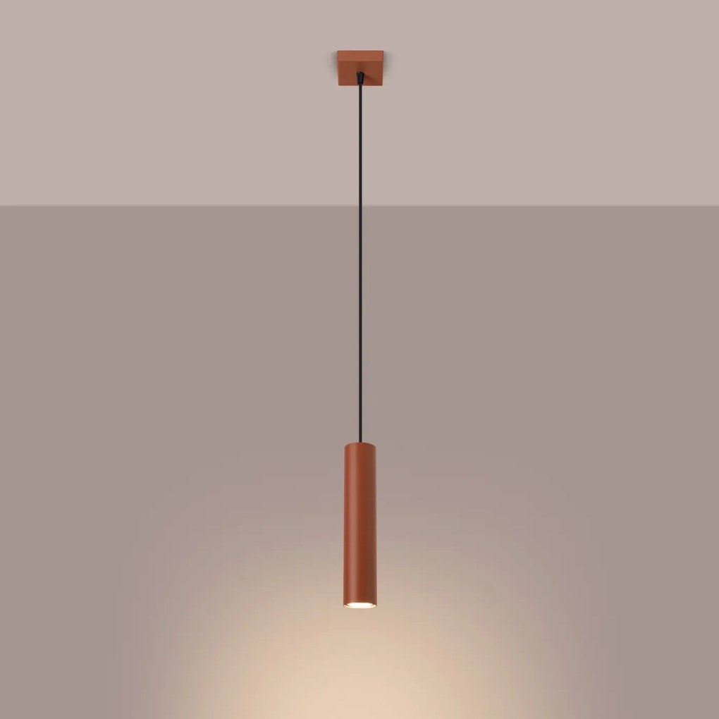 Lampa wisząca LAGOS 1 ochra czerwona SOLLUX LIGHTING