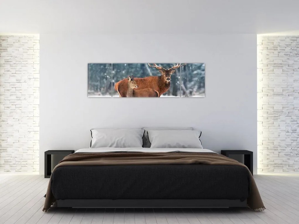 Obraz Jelenia z łanią (170x50 cm)