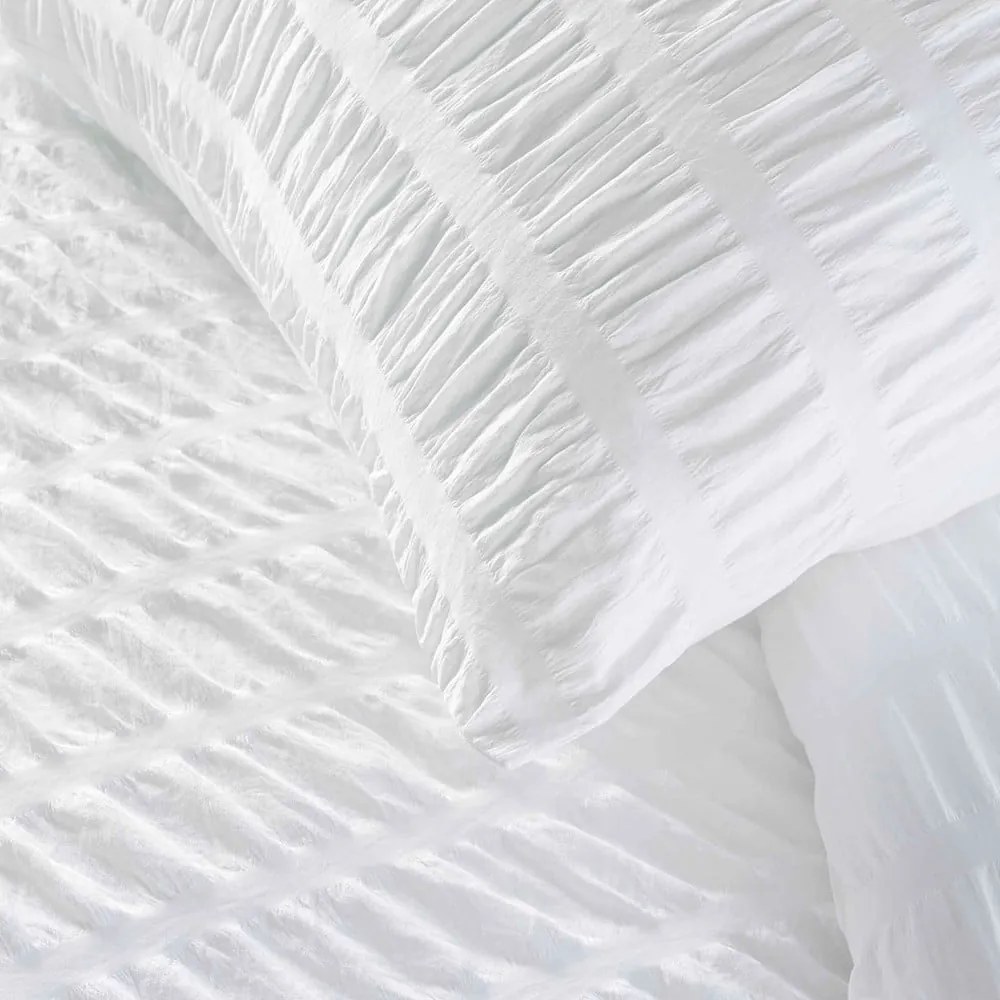 Biała pościel jednoosobowa z kory 140x200 cm Plissia – douceur d'intérieur
