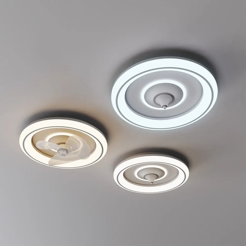 Biała lampa sufitowa LED ze zdalnym sterowaniem/z wentylatorem Alan – SULION