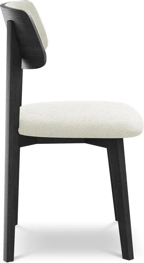 Kremowe krzesło z litego drewna Niu – Makamii