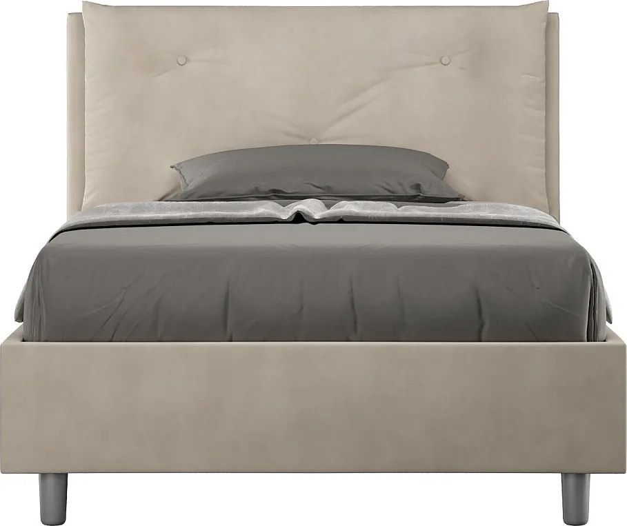 Łóżko bez stelaża tapicerowane 120x210 microfibra piaskowy Appia Large