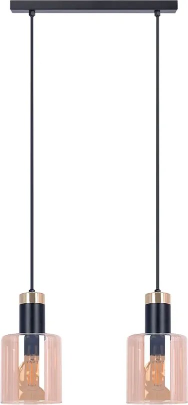 Bursztynowa lampa wisząca z 2 kloszami - 5X A469 K5-C72