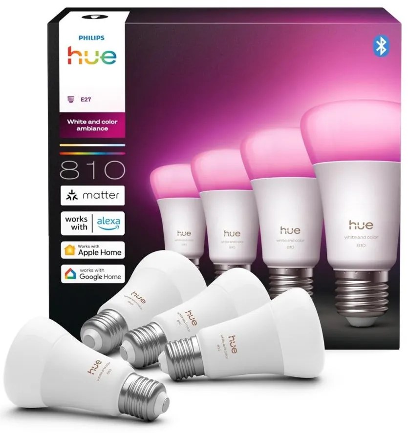 ZESTAW 4x ściemnialnych żarówek LED Philips Hue WACA E27/6W/230V 1000-20000K