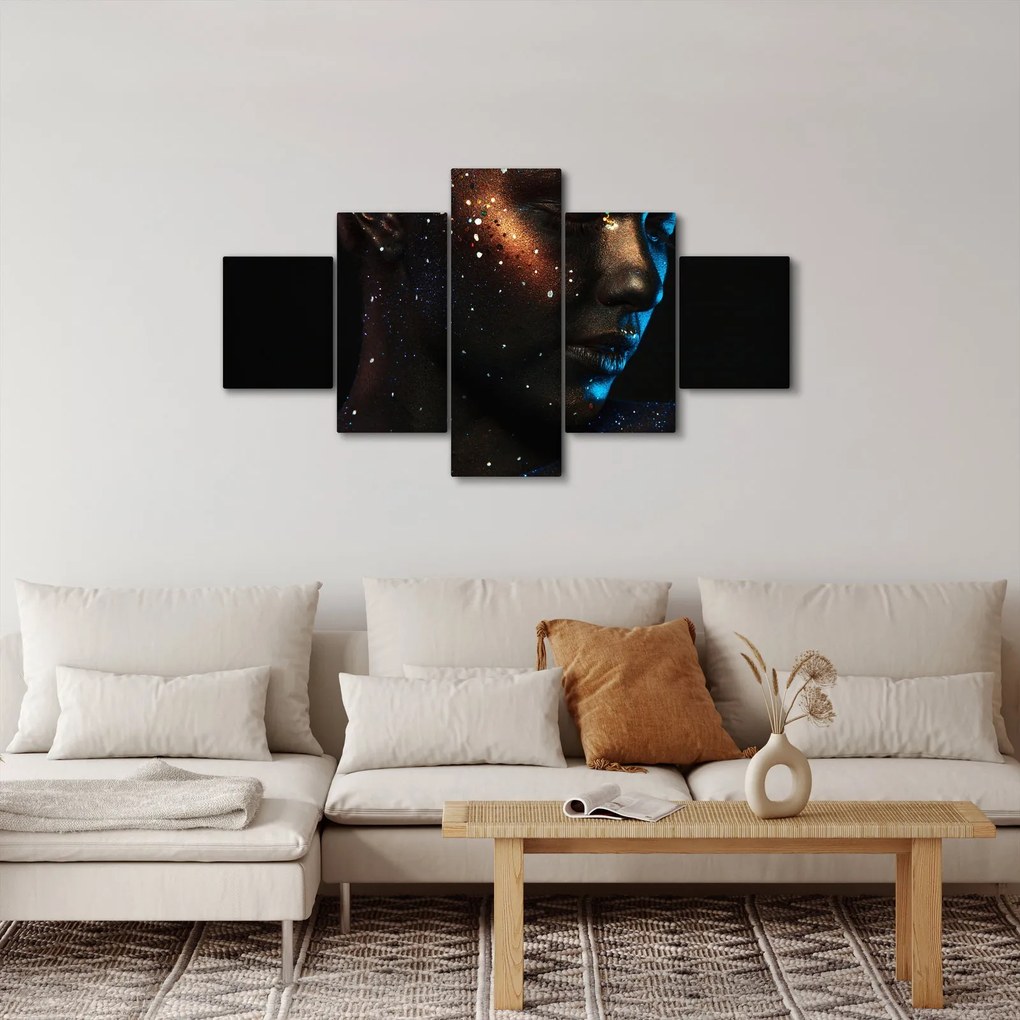 Błyszczący obraz kobiety (125x70 cm)