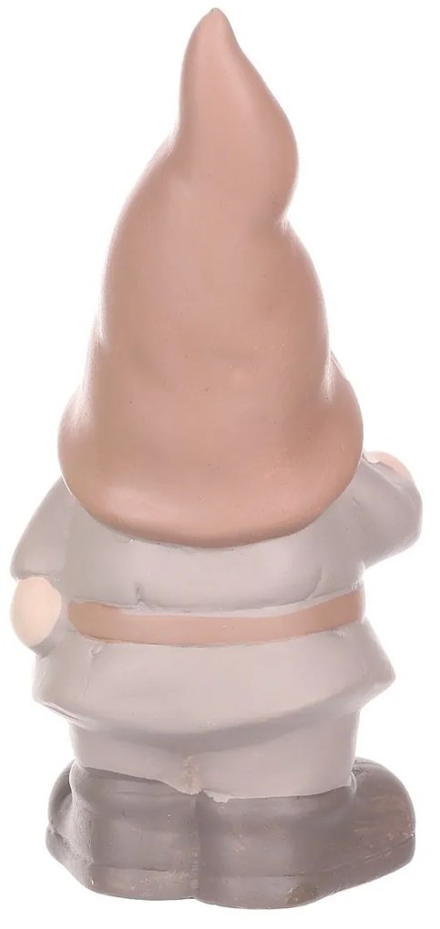 Ceramiczny krasnal Pixie, różowy, 20,5 x 9 x 9 cm