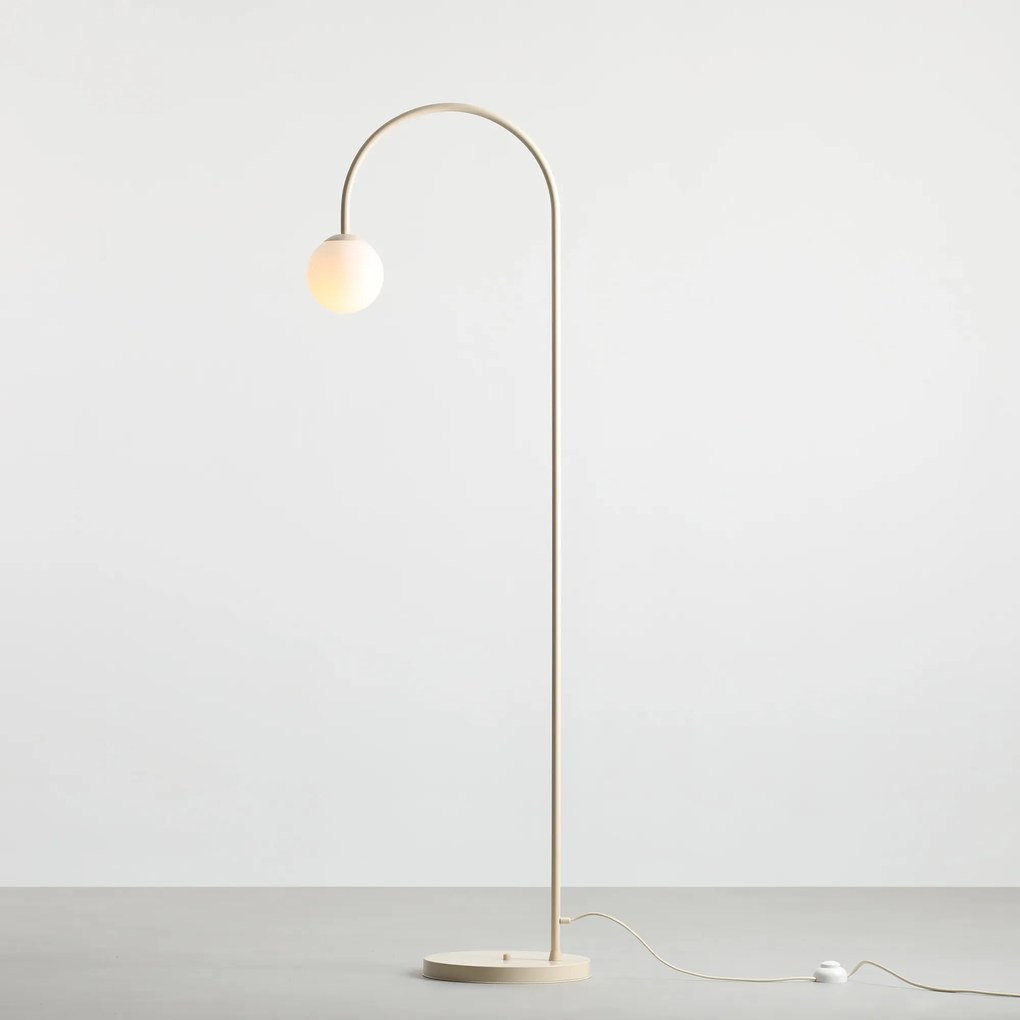 Łukowa lampa podłogowa Una - kremowa
