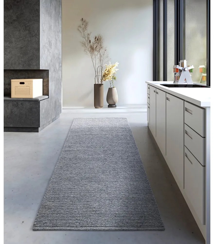 Szary wełniany chodnik tkany ręcznie 80x200 cm Francois – Villeroy&amp;Boch